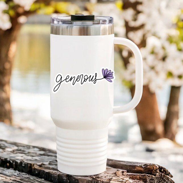 Portátil Generoso de Flores de Palabra | Pegatina  (Generous Affirmation Sticker)