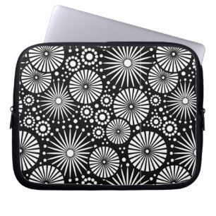 Portátil Hermosa funda retro para portátiles en blanco y ne