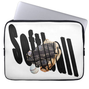 Portátil Logotipo de guantes de softbol, funda para portáti