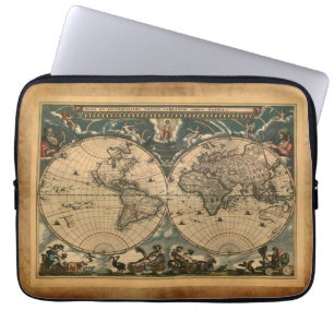 Portátil Mapa de Antiguo Mundo Viejo Funda para Portátiles 