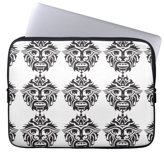 Portátil Máscara tribal - Funda para portátiles Neoprene de (Frente)