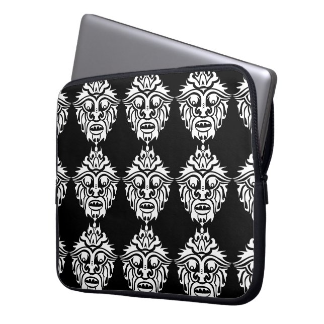 Portátil Máscara tribal - Funda para portátiles Neoprene de (Anverso izquierdo)