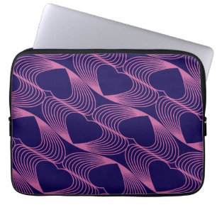 Portátil patrón continuo de corazones en funda para portáti