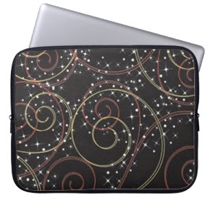 Portátil Patrón de curvas marrones estrelladas Funda para p