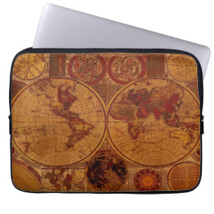 Portátil Viejo Mapa del Mundo Viejo Funda para Portátiles