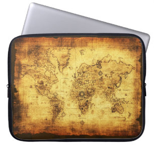Portátil Viejo Mapa del Mundo Viejo Funda para Portátiles