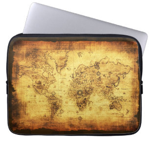 Portátil Viejo Mapa del Mundo Viejo Funda para Portátiles