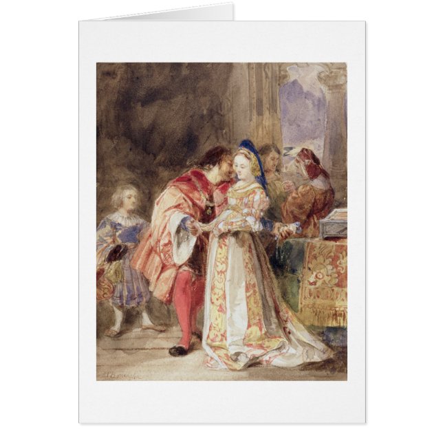 Portia y Bassanio, c.1826 (w/c, tinta marrón, (Frente)