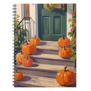 Pórtico de calabaza de otoño   Cuaderno pintado de