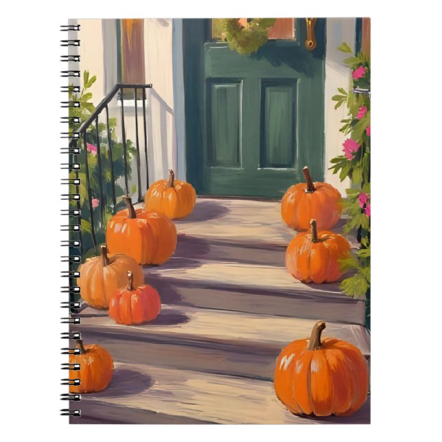 Pórtico de calabaza de otoño | Cuaderno pintado de (Frente)