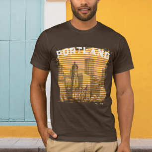 Portland Añadir nombre Naranja camiseta gráfica