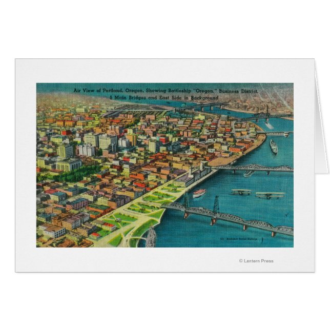 Portland desde el aire mostrando puentes y (Anverso (Horizontal))