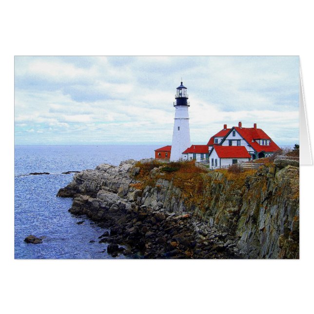 Portland Head Light House, Maine, Tarjeta (Anverso (Horizontal))