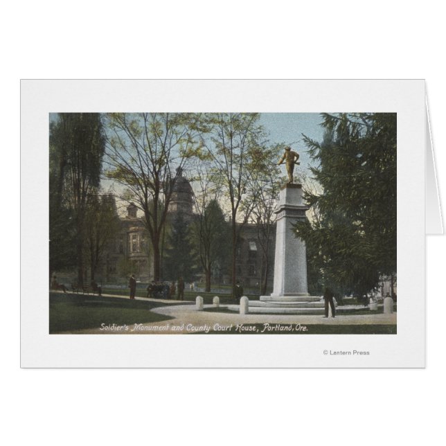 Portland, Oregón - Monumento y Condado de Soldados (Anverso (Horizontal))