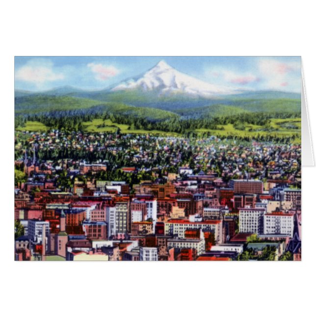 Portland Oregon Mt. Hood de la ciudad (Anverso (Horizontal))