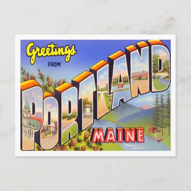 Portland, postal de las grandes letras de Maine Vi (Anverso)