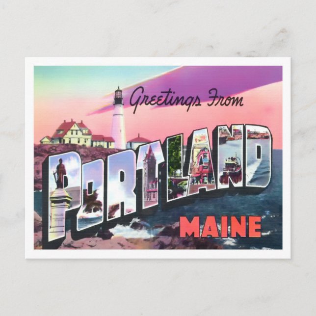 Portland, postal de las grandes letras de Maine Vi (Anverso)