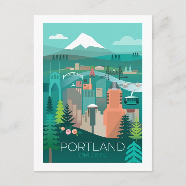 Portland, postal de Oregon (Anverso)