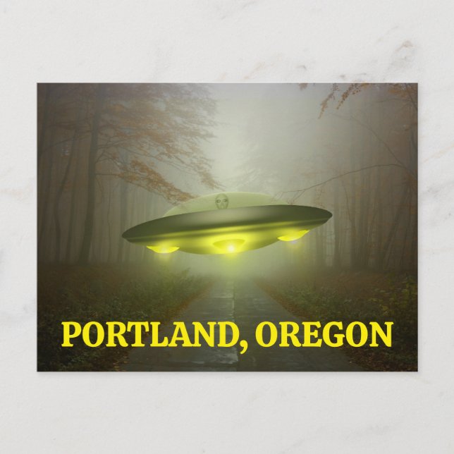 PORTLAND, postal OREGON SPACESHIP UFO (Anverso)