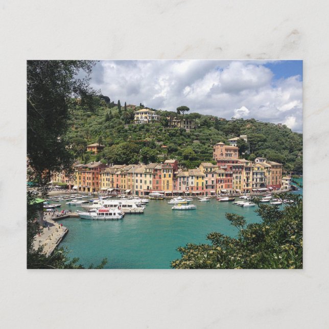 Portofino postal en la provincia de Génova, Italia (Anverso)