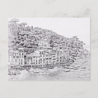 Portofino romántico de ensueño, postal de Italia