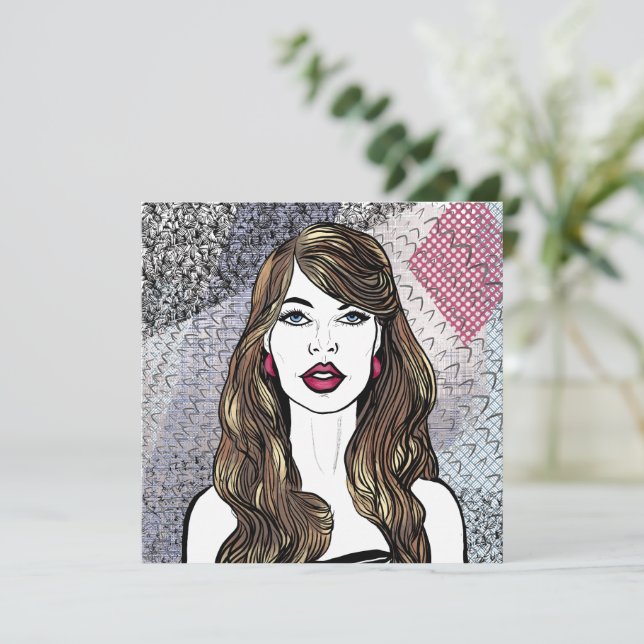 Portrait d'une fille aux longs cheveux bruns (Anverso de pie)