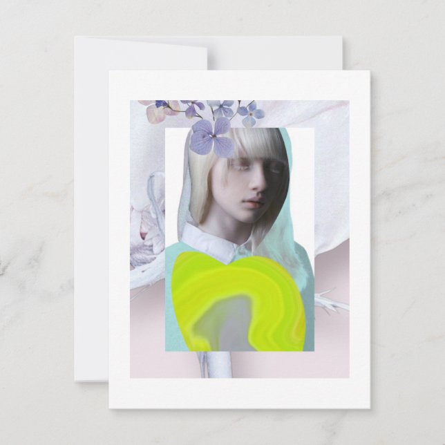 Portrait jeune fille pastel fluo collage numérique (Anverso)