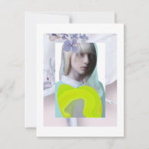 Portrait jeune fille pastel fluo collage numérique