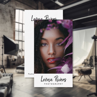 Portrait QR Code Fotógrafo tarjeta de visita