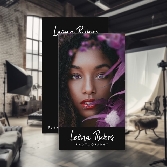 Portrait QR Code Fotógrafo tarjeta de visita (Subido por el creador)