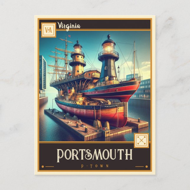 Portsmouth, Virginia | Postal de época (Anverso)