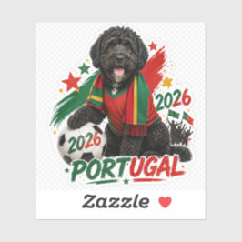Portugal Fútbol 2026 Pegatina Perro Equipo Portuga