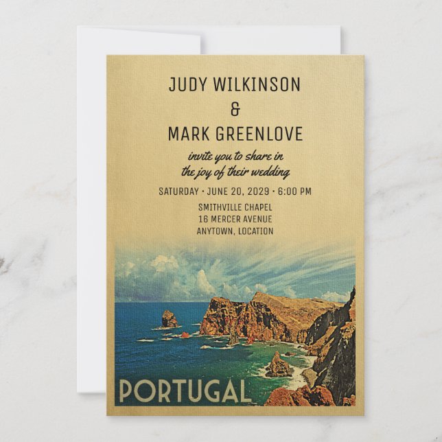 Portugal Invitación a la boda Madeira (Anverso)