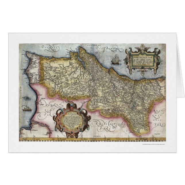 Portugal por el mapa 1579 de Ortelius (Anverso (Horizontal))