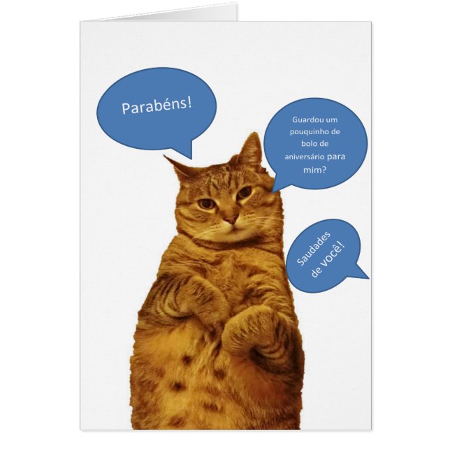Portugués: Aniversario - Gato (Frente)