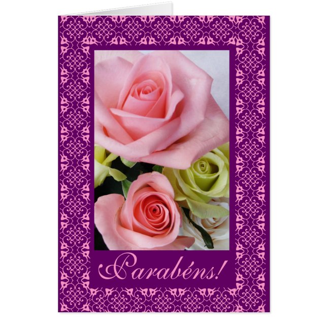 Portugués: ¡Parabenes! - rosas (Frente)