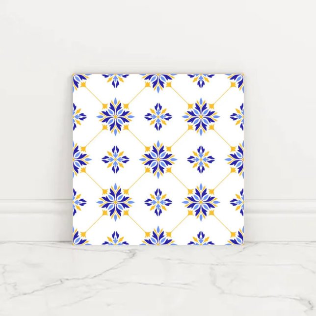 Portuguese Blue and Gold Azulejo Ceramic (Subido por el creador)