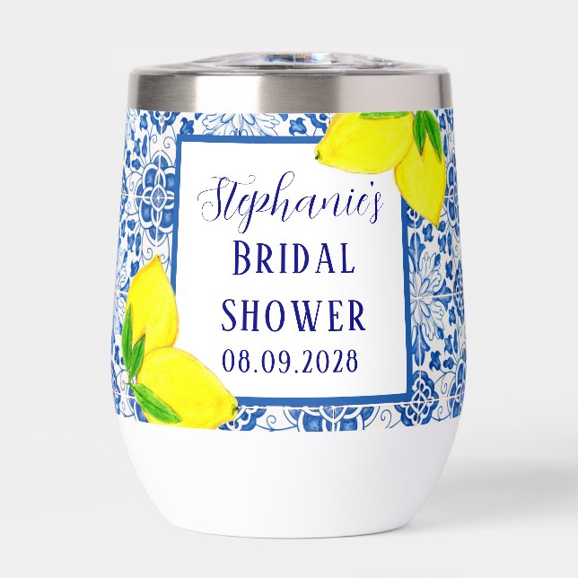 Portuguese Tiles Lemon Mediterranean Bridal shower (Frente)