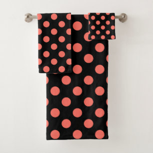 Pos de la polka de coral vivos en negro