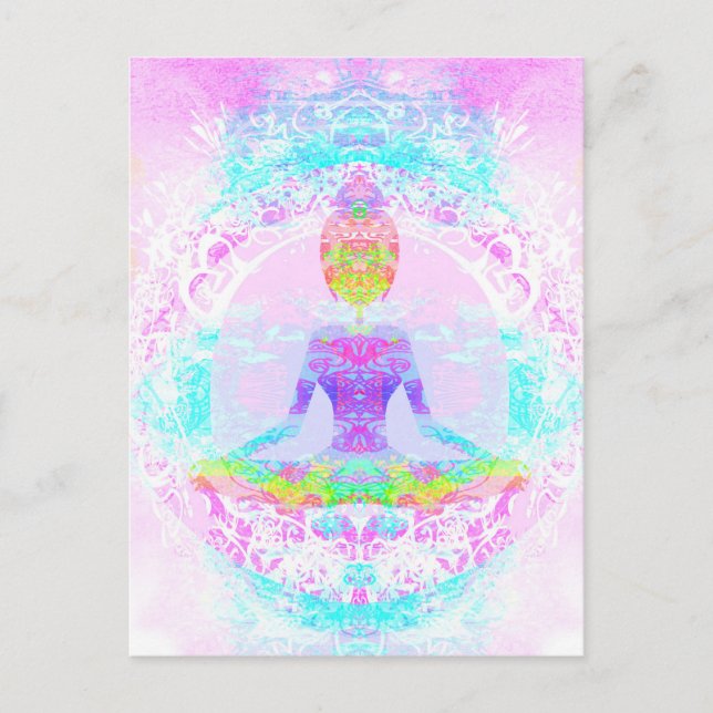 Posada de loto de yoga. Postal (Anverso)