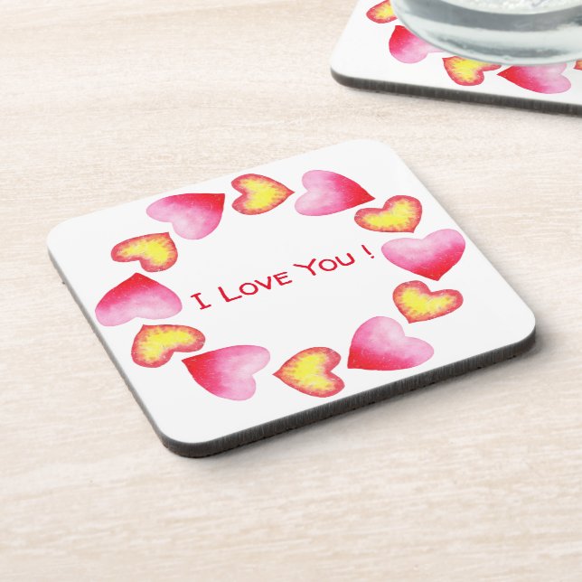 Posavasos С Romántico te amo El día de San Valentín (Lado Izquierdo)