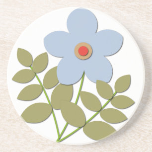 Posavasos С una flor azul simple