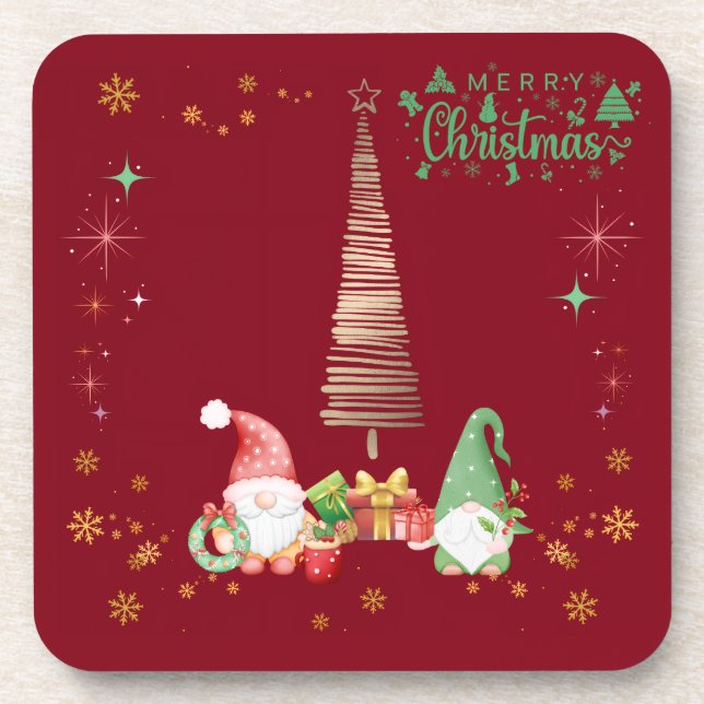 POSAVASOS 赤色かわいいサンタさんクリスマス♡  (Frente)