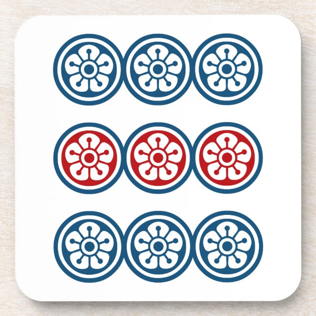 POSAVASOS 麻雀牌 9筒 / NINE OF CIRCLES -MAHJONG TILE- (Frente)