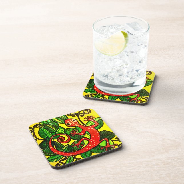 Posavasos 106 - Astras de gecko rojas (Lado Derecho)