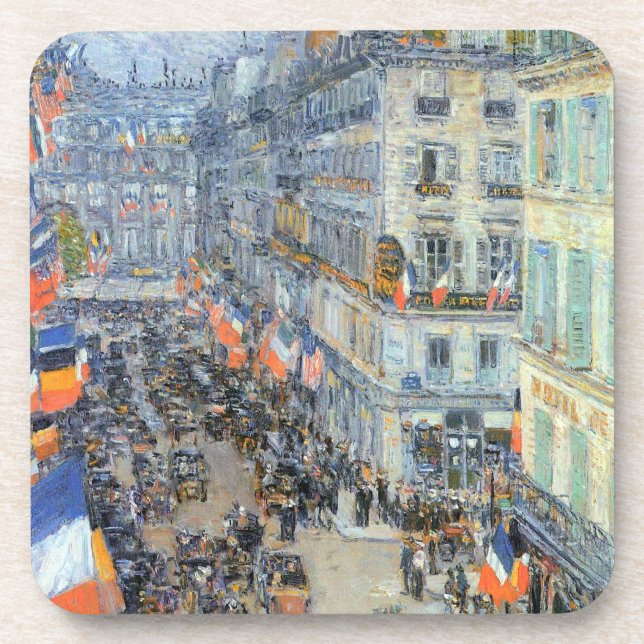 Posavasos 14 de julio, calle Daunou por Childe Hassam (Frente)