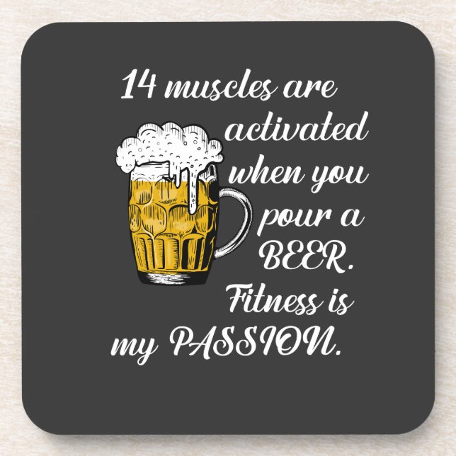 Posavasos 14 Músculos activados cuando vierte una cerveza. (Frente)