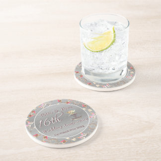 Posavasos 16° Aniversario Boda: Cera, estadística y Peridot