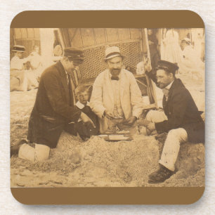 Posavasos 1914 diversión en la playa en Alemania RPPC