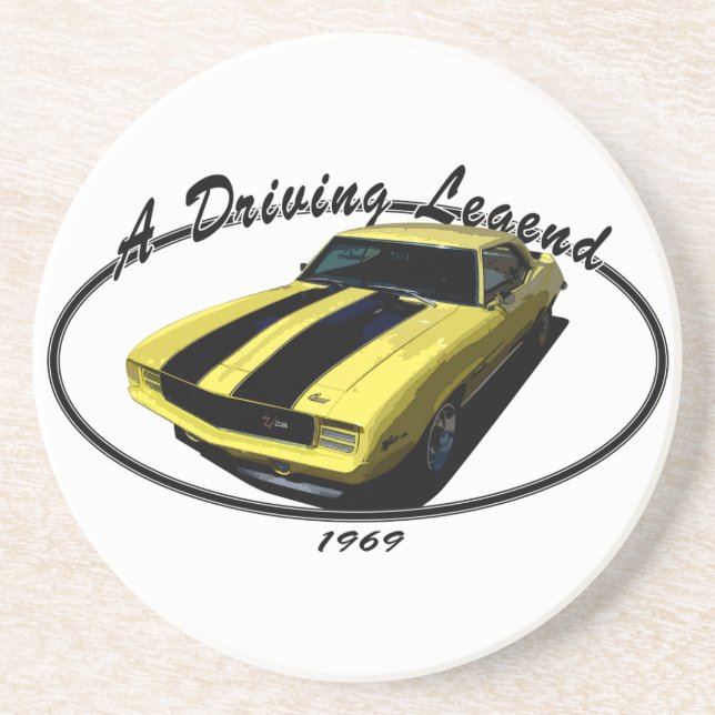 POSAVASOS 1969 AMARILLO DE CAMARO Z28 (Frente)